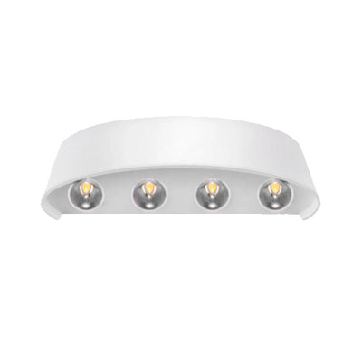 Arandela LED Meia Lua 8W IP65 – 8 Fachos – Branco Quente – Bivolt