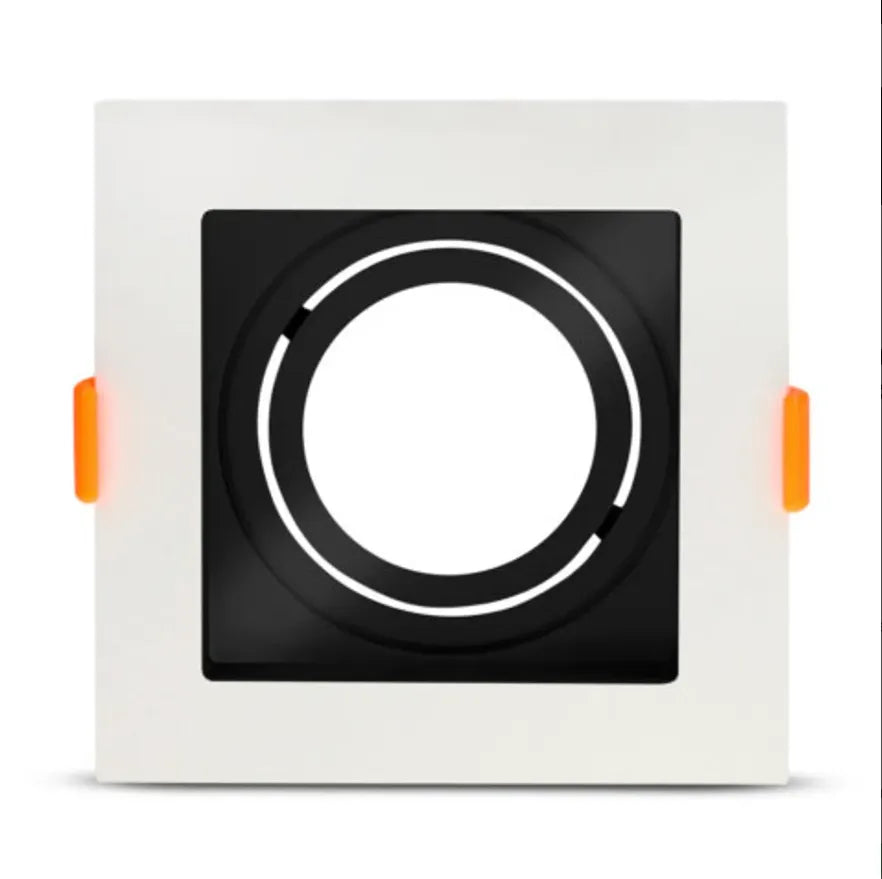 Spot Quadrado de Embutir PAR30 Recuado Direcionável com Soquete E27 – Branco, Preto ou Preto e Branco