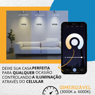 Painel Sobrepor 18W Quadrado Smart Wi-Fi