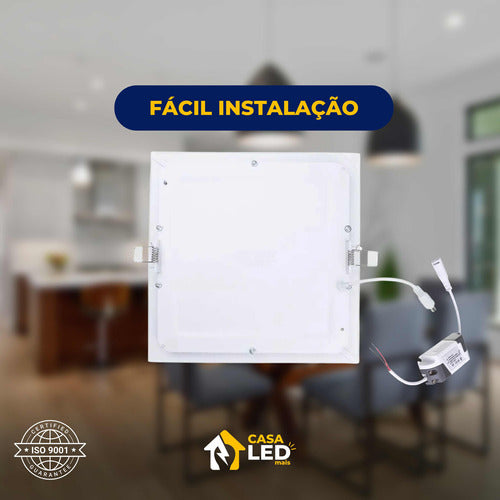 Painel LED 18W Quadrado de Embutir Bivolt – Branco Frio, Neutro ou Quente