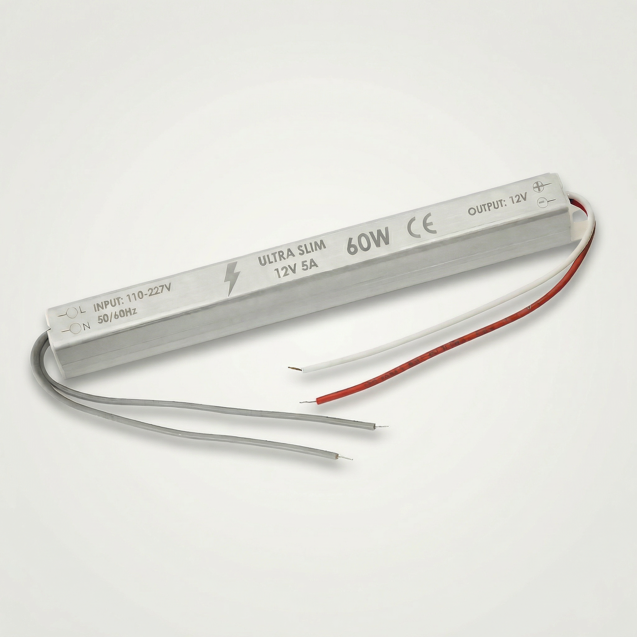 Fonte Slim 12V 5A 60W Bivolt para Fita LED – Perfil Baixo com Proteções