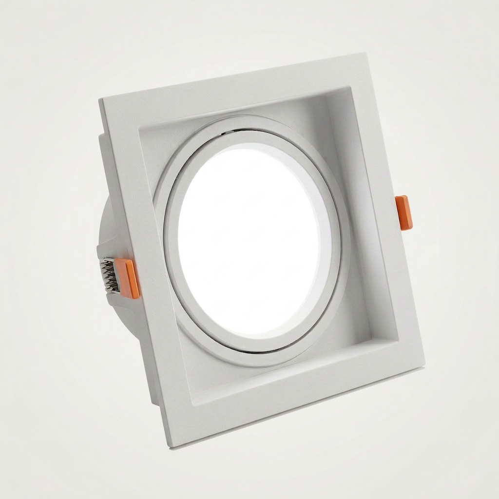 Spot Quadrado de Embutir PAR30 Recuado Direcionável com Soquete E27 – Branco, Preto ou Preto e Branco