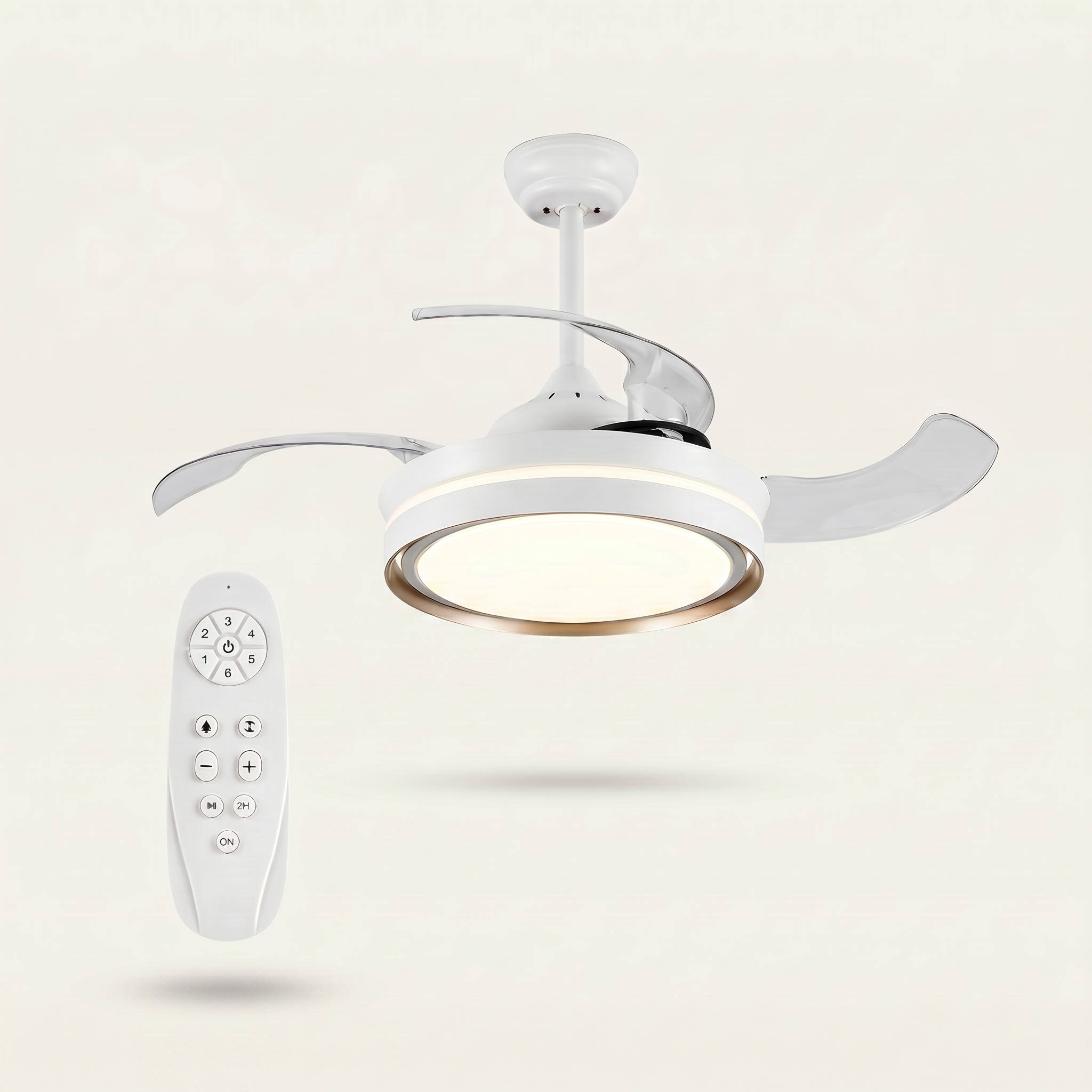 Ventilador de Teto Little Breeze 36” 30W LED - Com Pás Retráteis e Controle Remoto - Bivolt