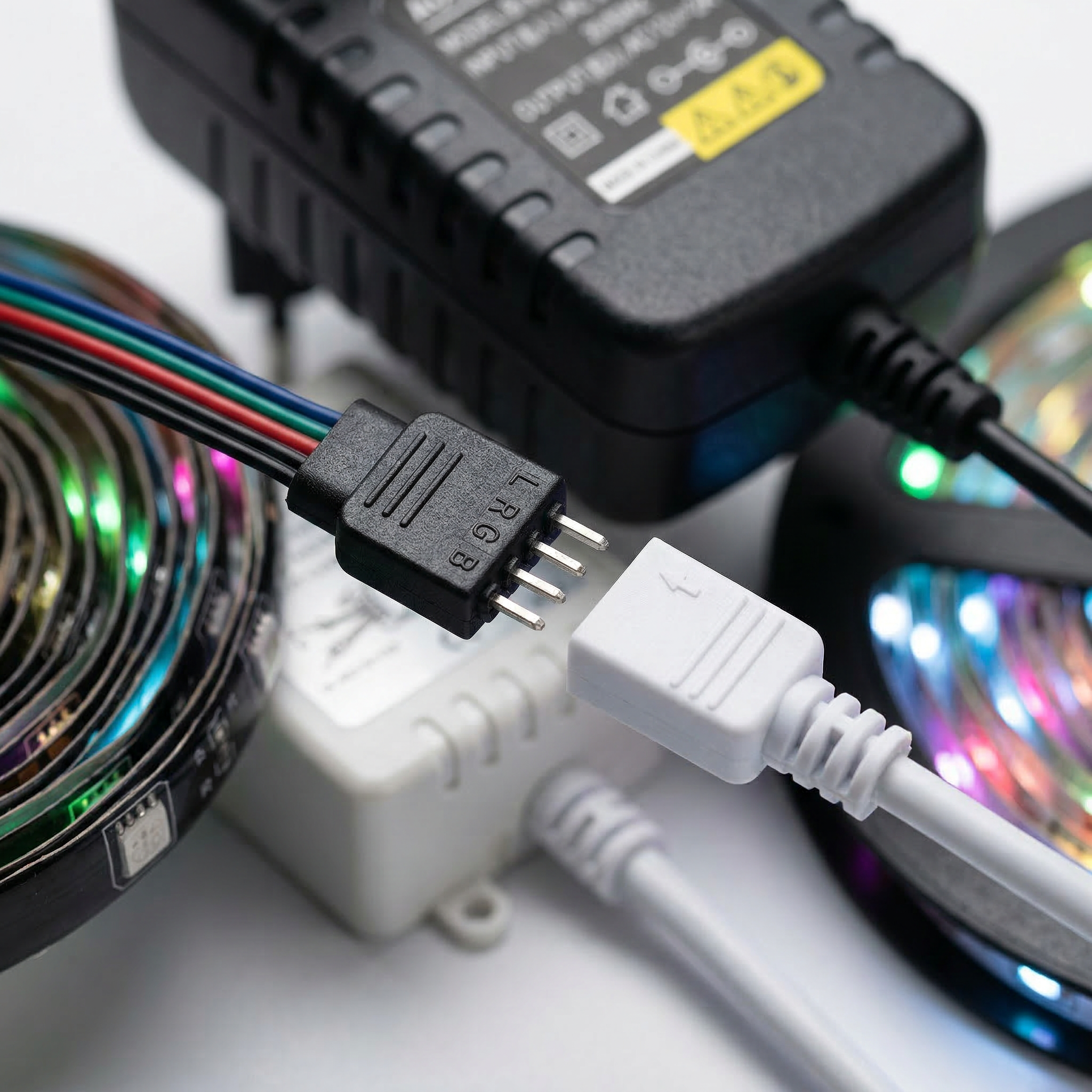 Fita LED RGB 5050 12V -  Kit Completo com Controle e Fonte Bivolt - 5 metros