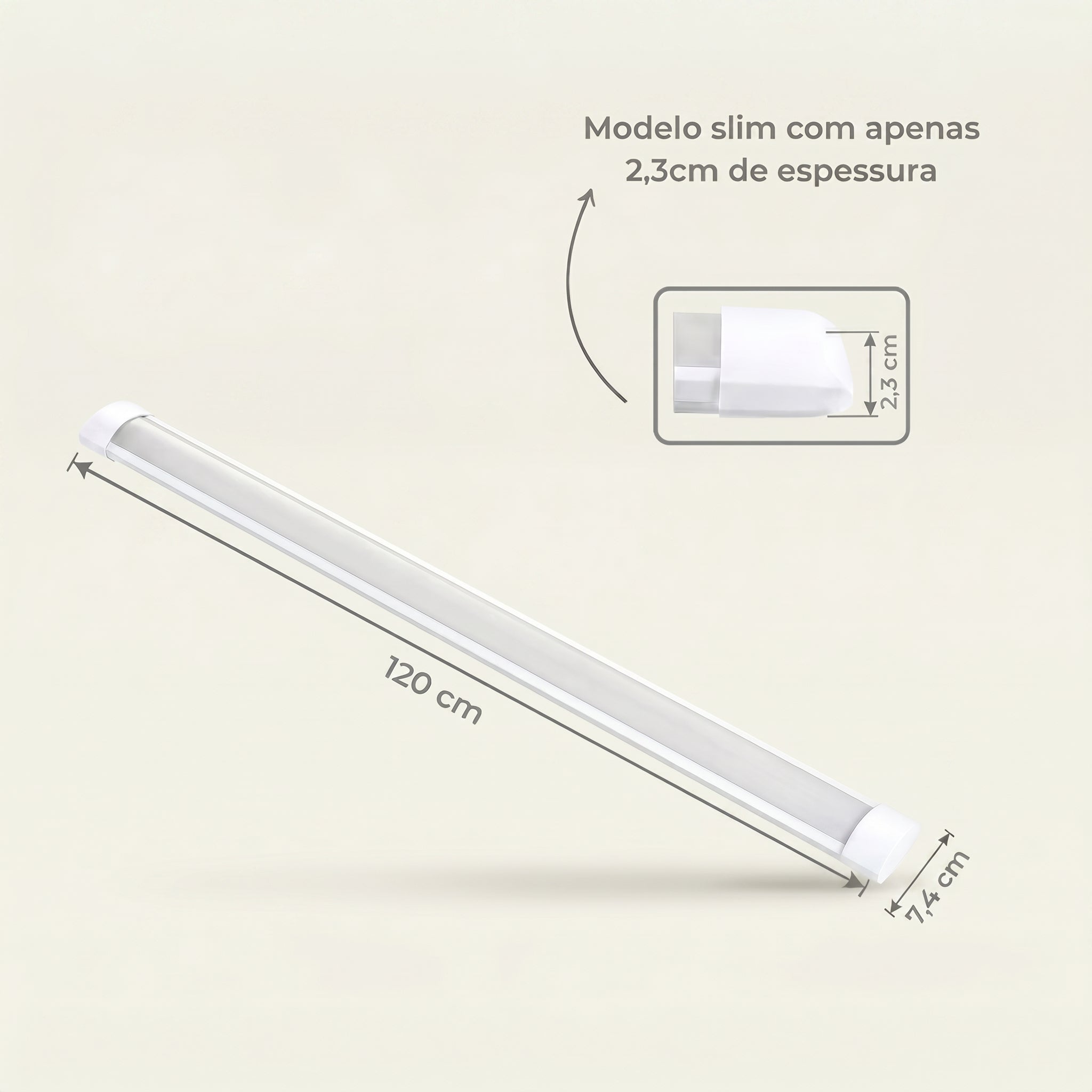 Luminária Linear LED 120cm 36W de Sobrepor Bivolt