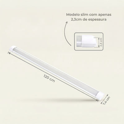 Luminária Linear LED 120cm 36W de Sobrepor Bivolt