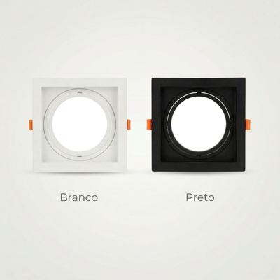 Spot Quadrado de Embutir PAR30 Recuado Direcionável com Soquete E27 – Branco, Preto ou Preto e Branco
