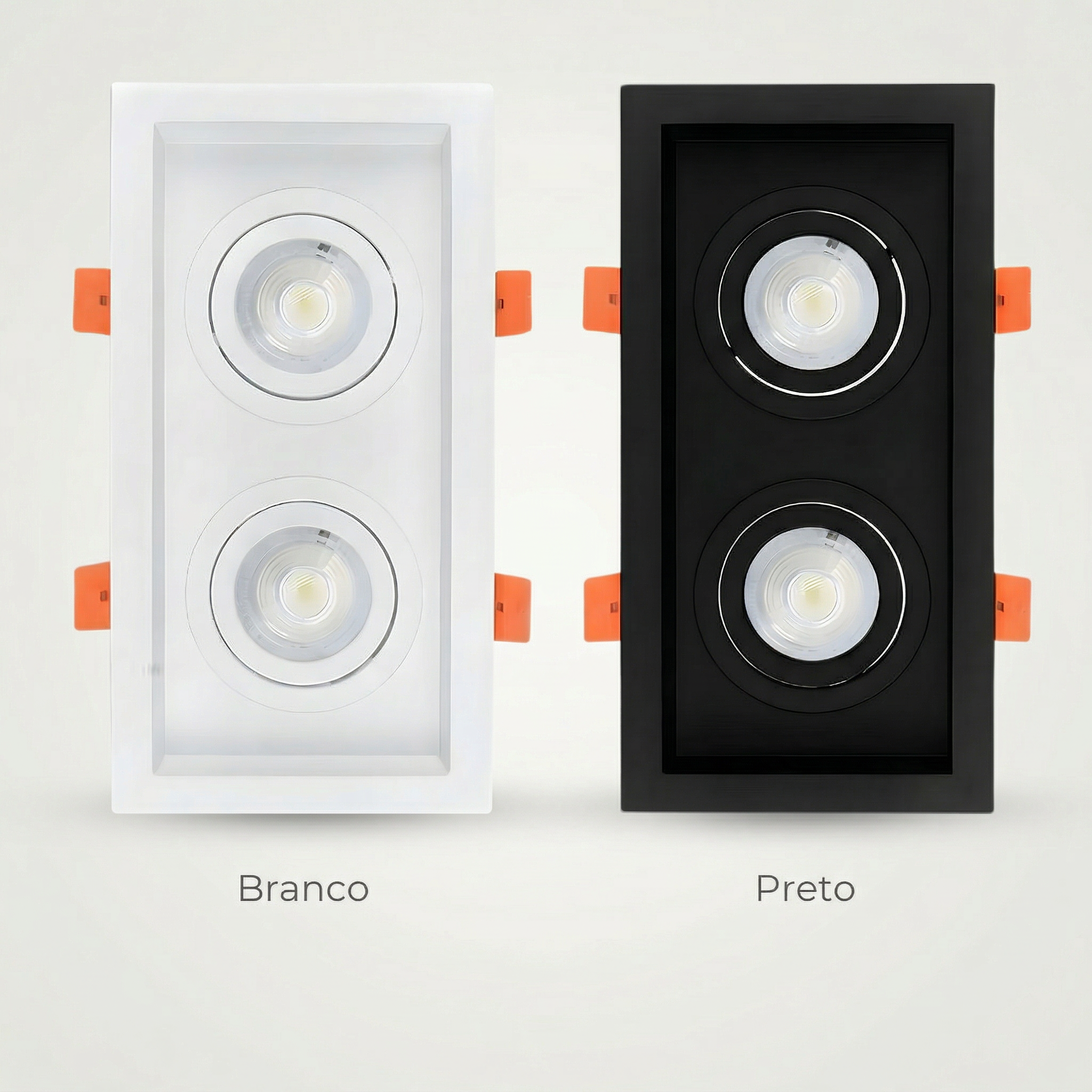 Spot Duplo PAR20 de Embutir Recuado Direcionável com Soquete E27 – Branco ou Preto