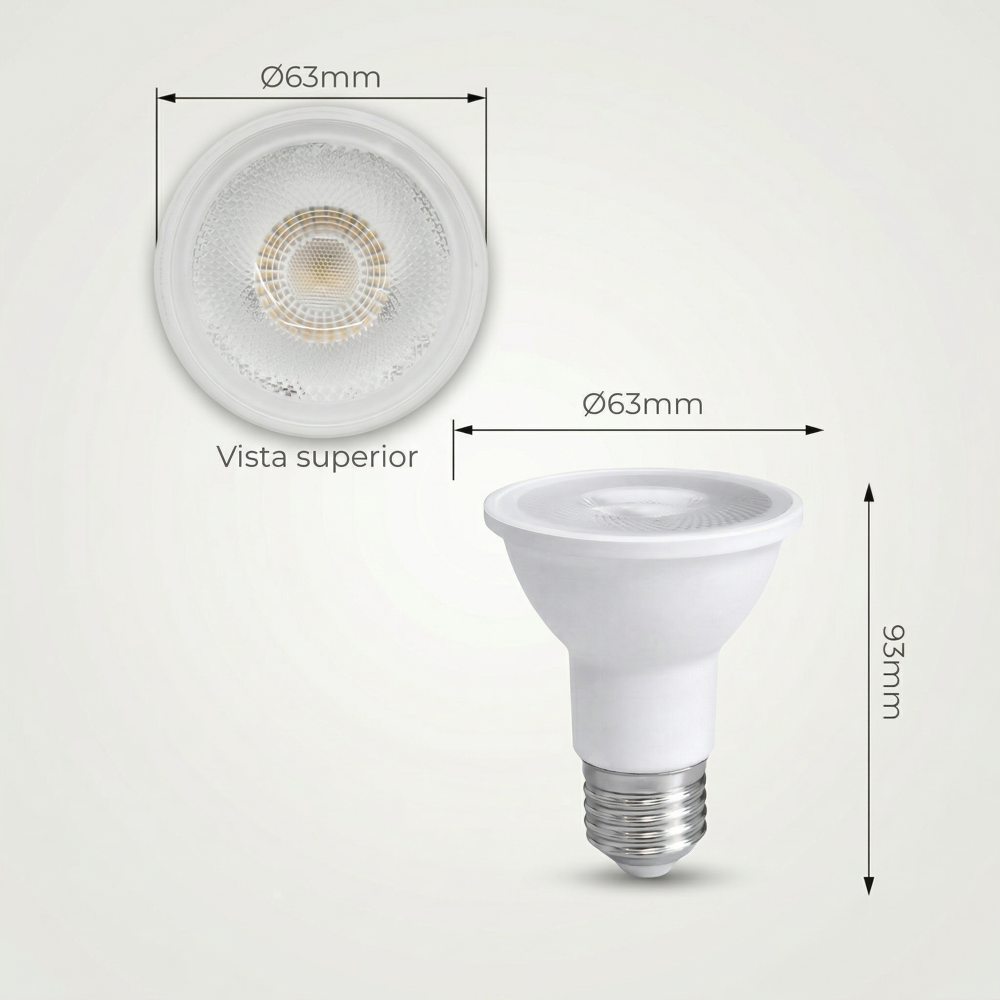 Lâmpada LED PAR20 E27 7W Bivolt – Branco Quente, Frio ou Neutro