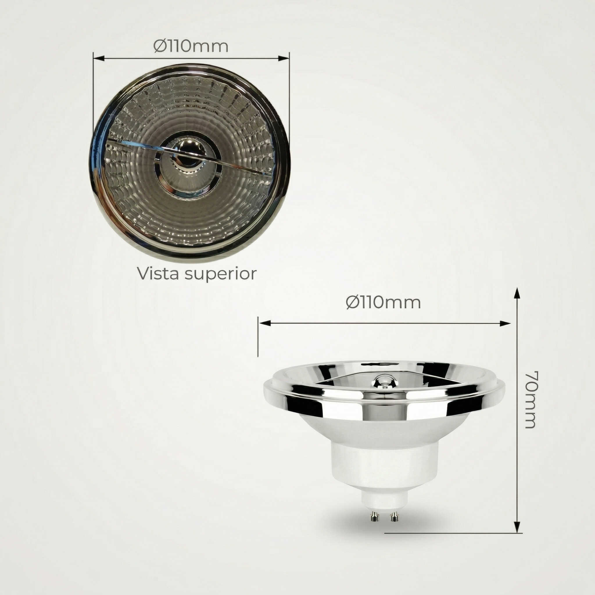 Lâmpada LED AR111 GU10 12W Bivolt – Iluminação Focalizada 12° a 24° - Branco Quente, Frio ou Neutro