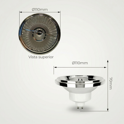 Lâmpada LED AR111 GU10 12W Bivolt – Iluminação Focalizada 12° a 24° - Branco Quente, Frio ou Neutro