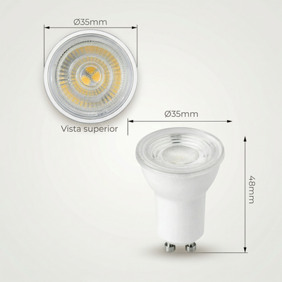 Lâmpada Dicroica LED MR11 GU10 6,5W Bivolt 525lm 38° - Branco Quente, Frio ou Neutro