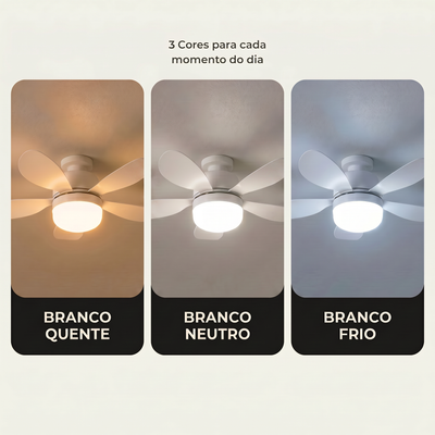 Lâmpada com Ventilador - Little Fan 3 em 1 - Com Controle Remoto - E27 LED 50W