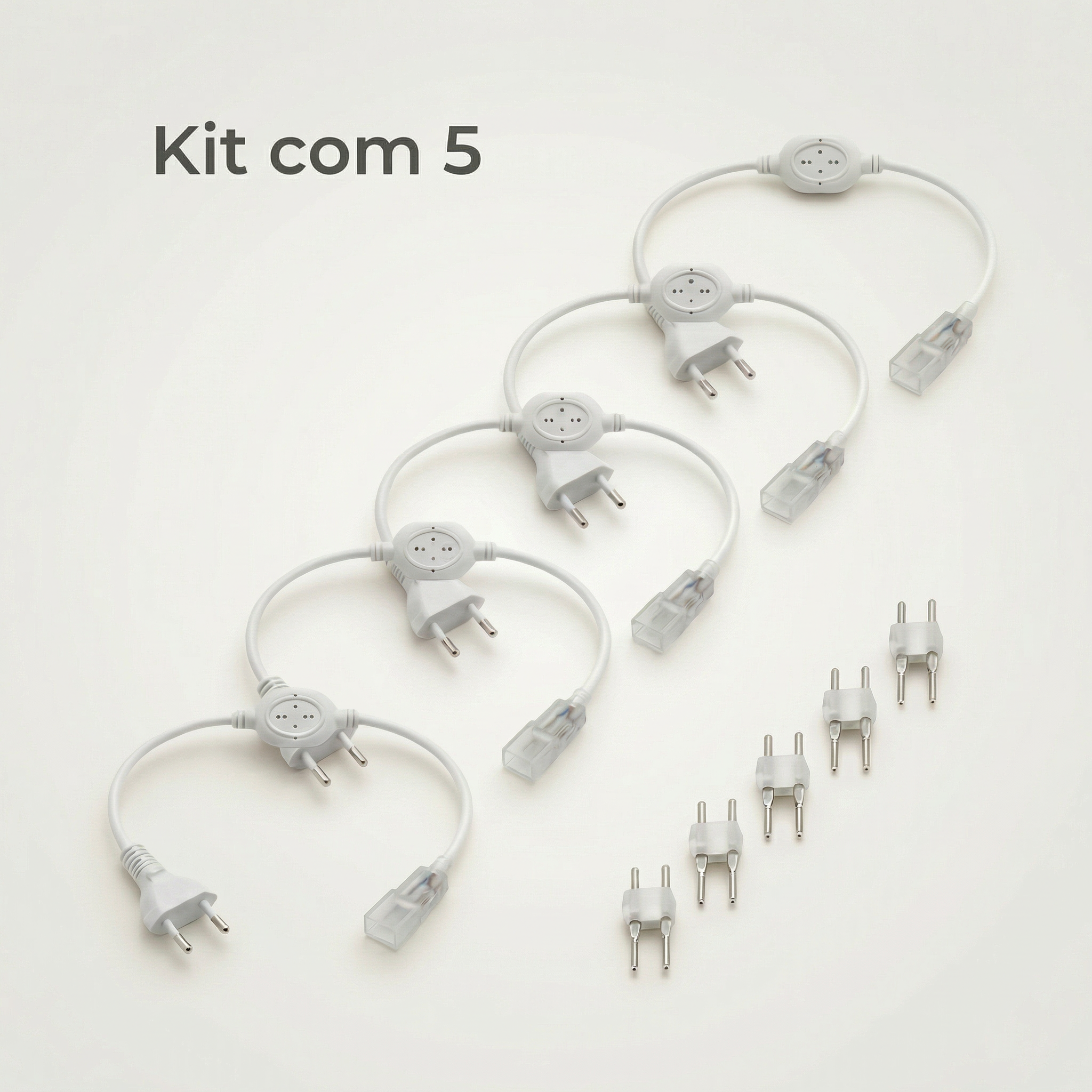 Rabicho Conector para Mangueira LED Chata 5050 – Alimentação Direta 110V ou 220V