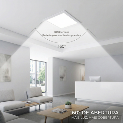 Painel LED 24W Quadrado de Embutir Bivolt – Branco Frio, Neutro ou Quente