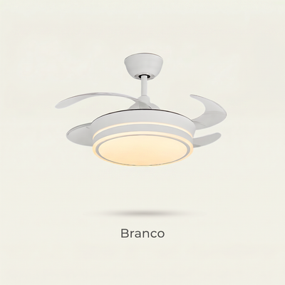 Ventilador de Teto Little Breeze 36” 30W LED - Com Pás Retráteis e Controle Remoto - Bivolt