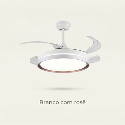 Ventilador de Teto Retrátil 42” Com Controle Remoto LED 30W - Bivolt