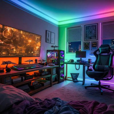Fita LED RGB 5m 3528 12V -  Kit Completo com Controle e Fonte Bivolt