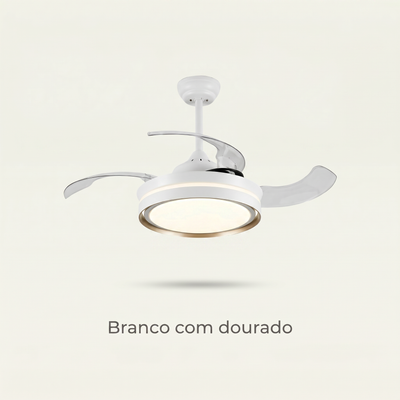 Ventilador de Teto Little Breeze 36” 30W LED - Com Pás Retráteis e Controle Remoto - Bivolt