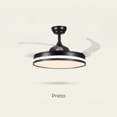 Ventilador de Teto Retrátil 42” Com Controle Remoto LED 30W - Bivolt