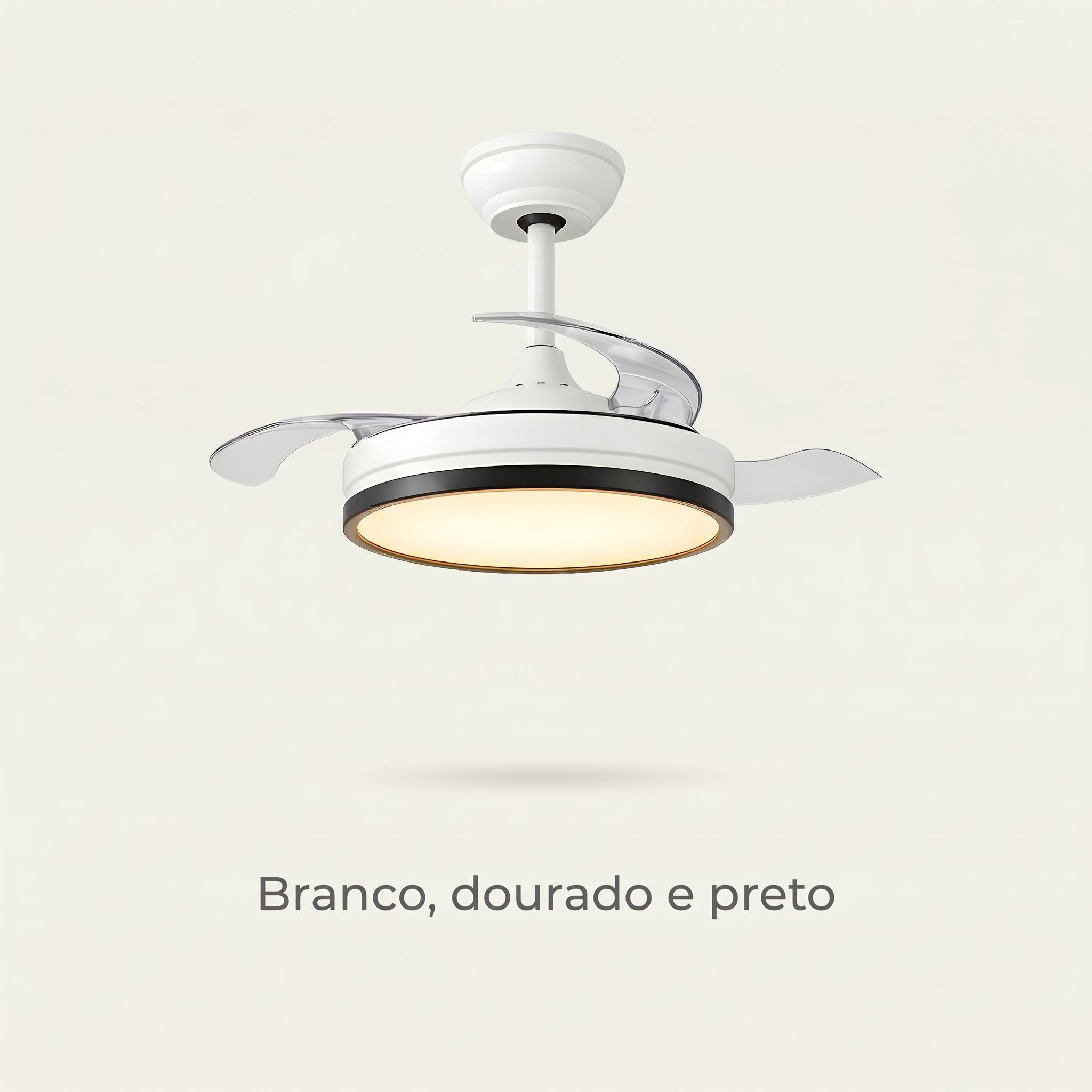Ventilador de Teto Little Breeze 36” 30W LED - Com Pás Retráteis e Controle Remoto - Bivolt