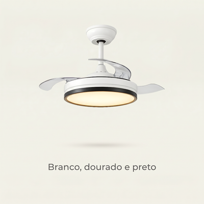 Ventilador de Teto Little Breeze 36” 30W LED - Com Pás Retráteis e Controle Remoto - Bivolt