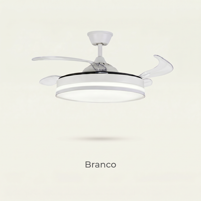 Ventilador de Teto Retrátil 42” Com Controle Remoto LED 30W - Bivolt
