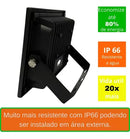 Refletor Led Holofote 50w Branco Frio Resistente A Água - Casa Led Mais